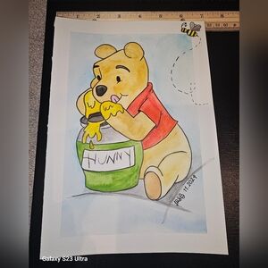 Disney's Winnie The Pooh Inspired Watercolor Original Painting On 7" X 10"